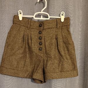 Sezane High Waist Brown Shorts